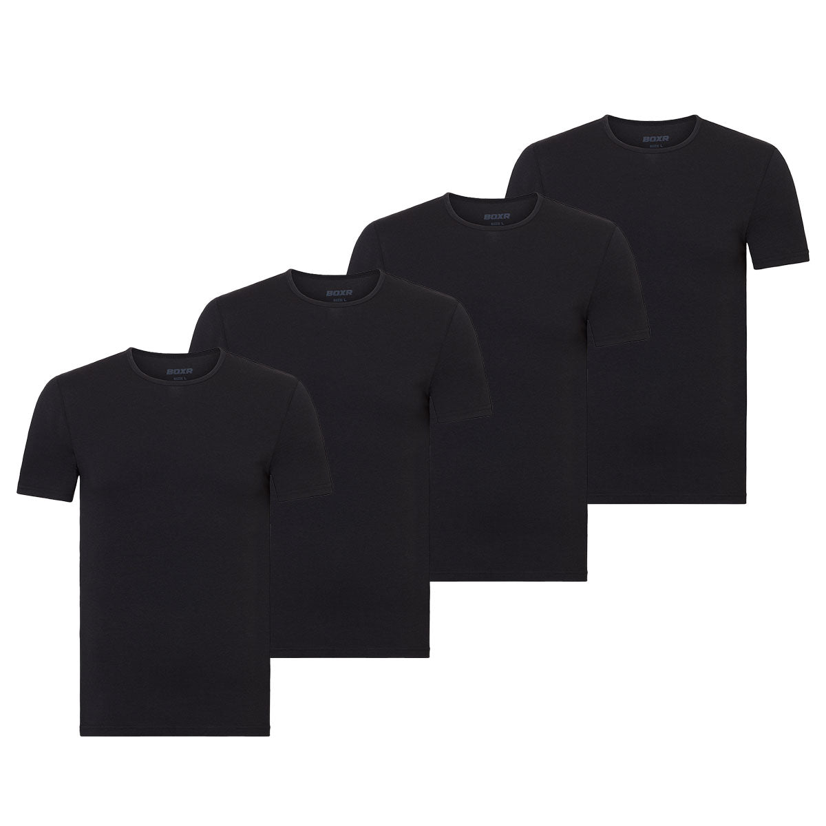 BOXR | Bamboe T-Shirt 4-Pack Zwart