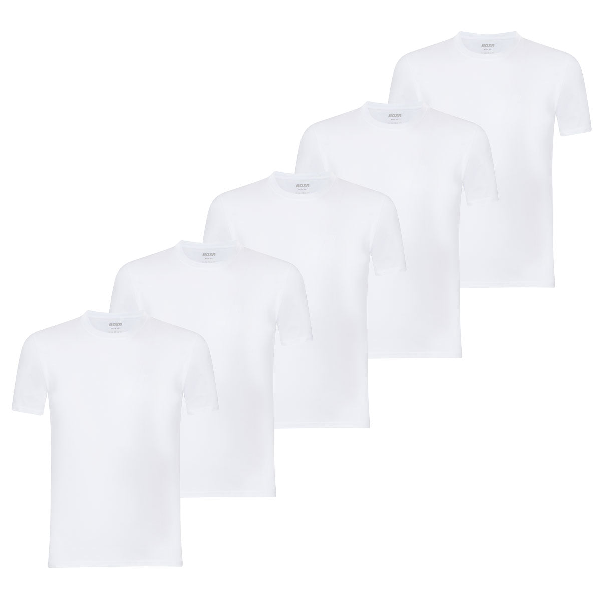 BOXR | Bamboe Casual T-Shirt 5-Pack Wit