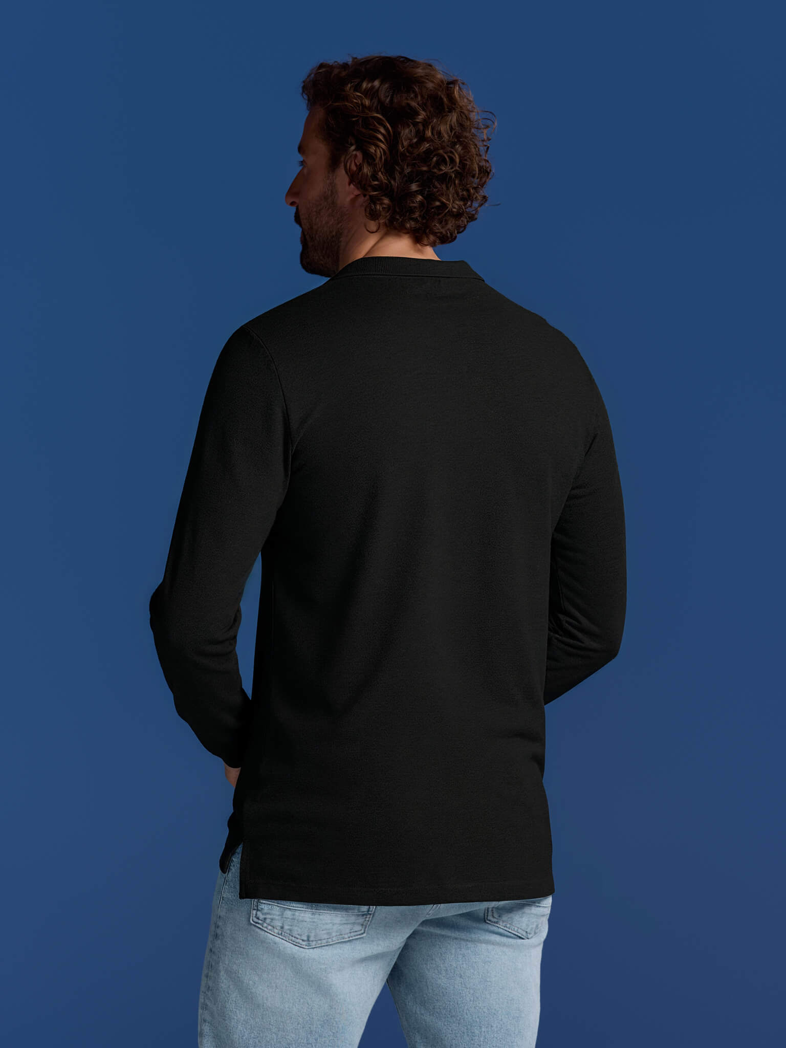 BOXR | Bamboe Longsleeve Polo - Zwart