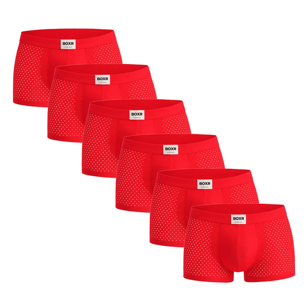 BOXR | Bamboe Boxers 6-Pack Felrood