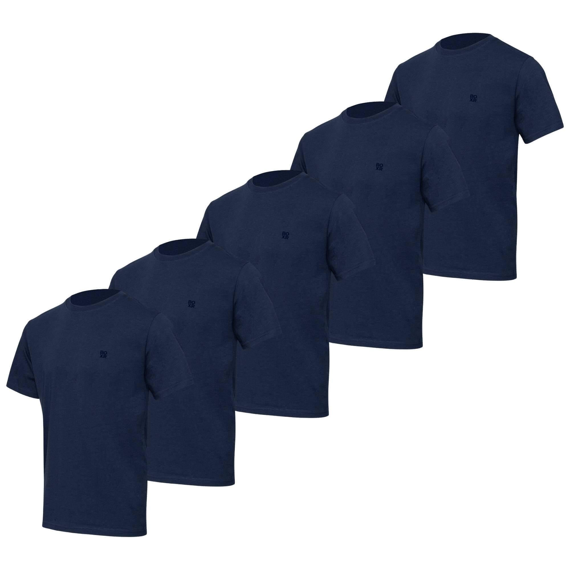 BOXR | Bamboe Casual T-Shirt 5-Pack Marineblauw
