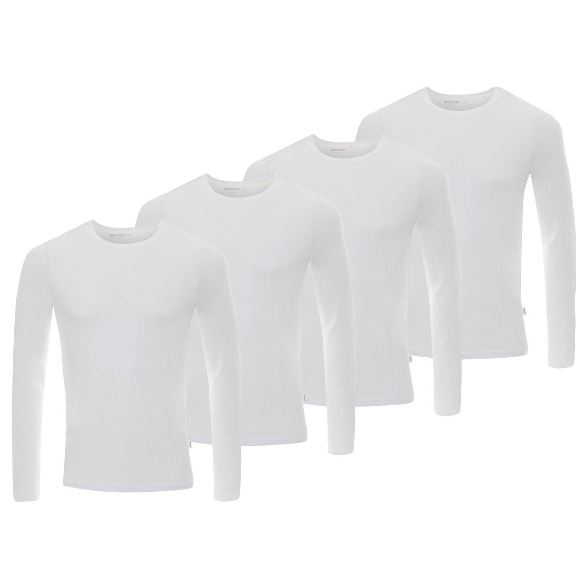 BOXR | Bamboe T-Shirt Longsleeve 4-Pack Wit