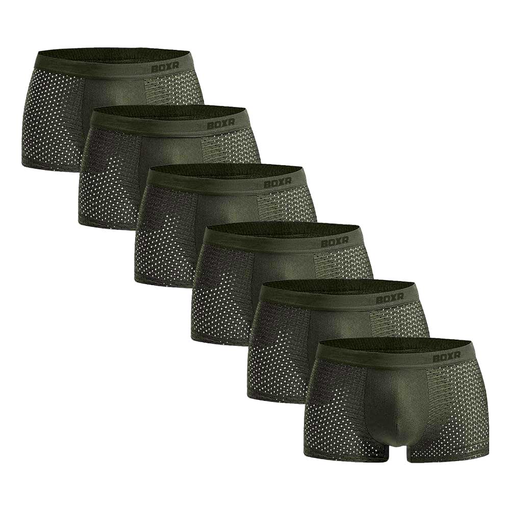 BOXR | Bamboe Boxers 2.0 - 6-Pack - Olijfgroen