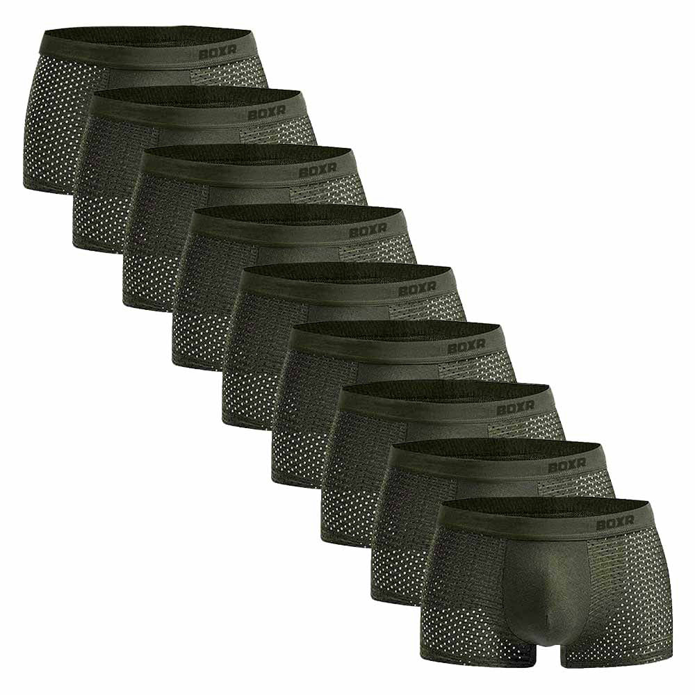 BOXR | Bamboe Boxers 2.0 - 9-Pack - Olijfgroen