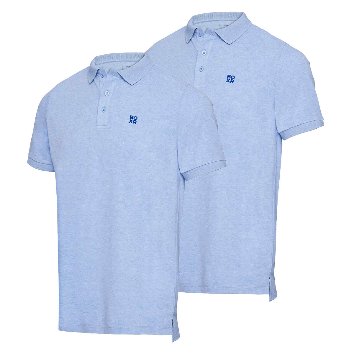 BOXR | Bamboe Polo 2-Pack Lichtblauw Melange