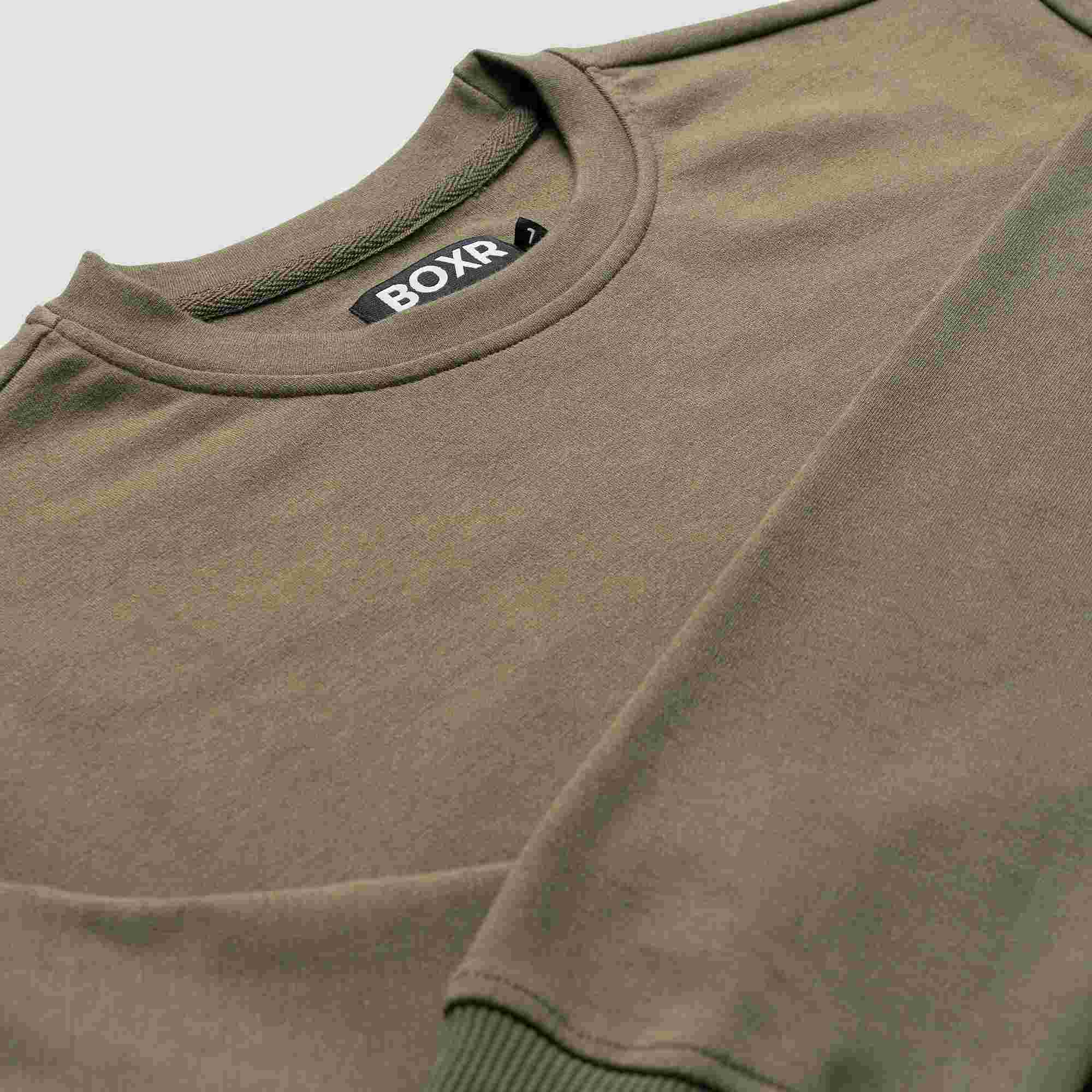 BOXR | Pullover Crew-neck Olijfgroen