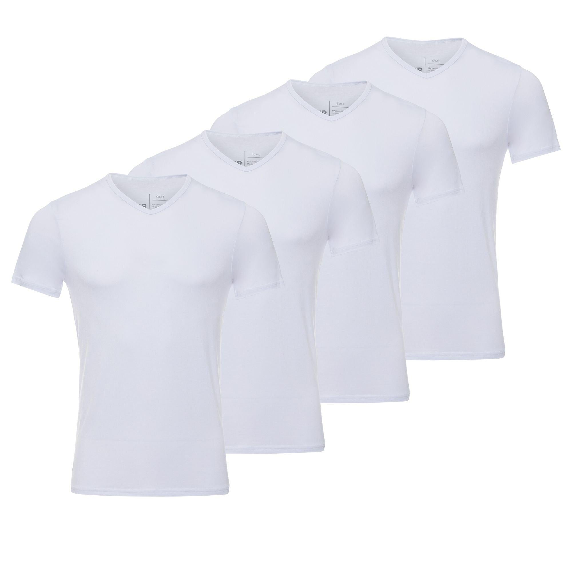 BOXR | Bamboe T-Shirt V-Neck 4-Pack Wit