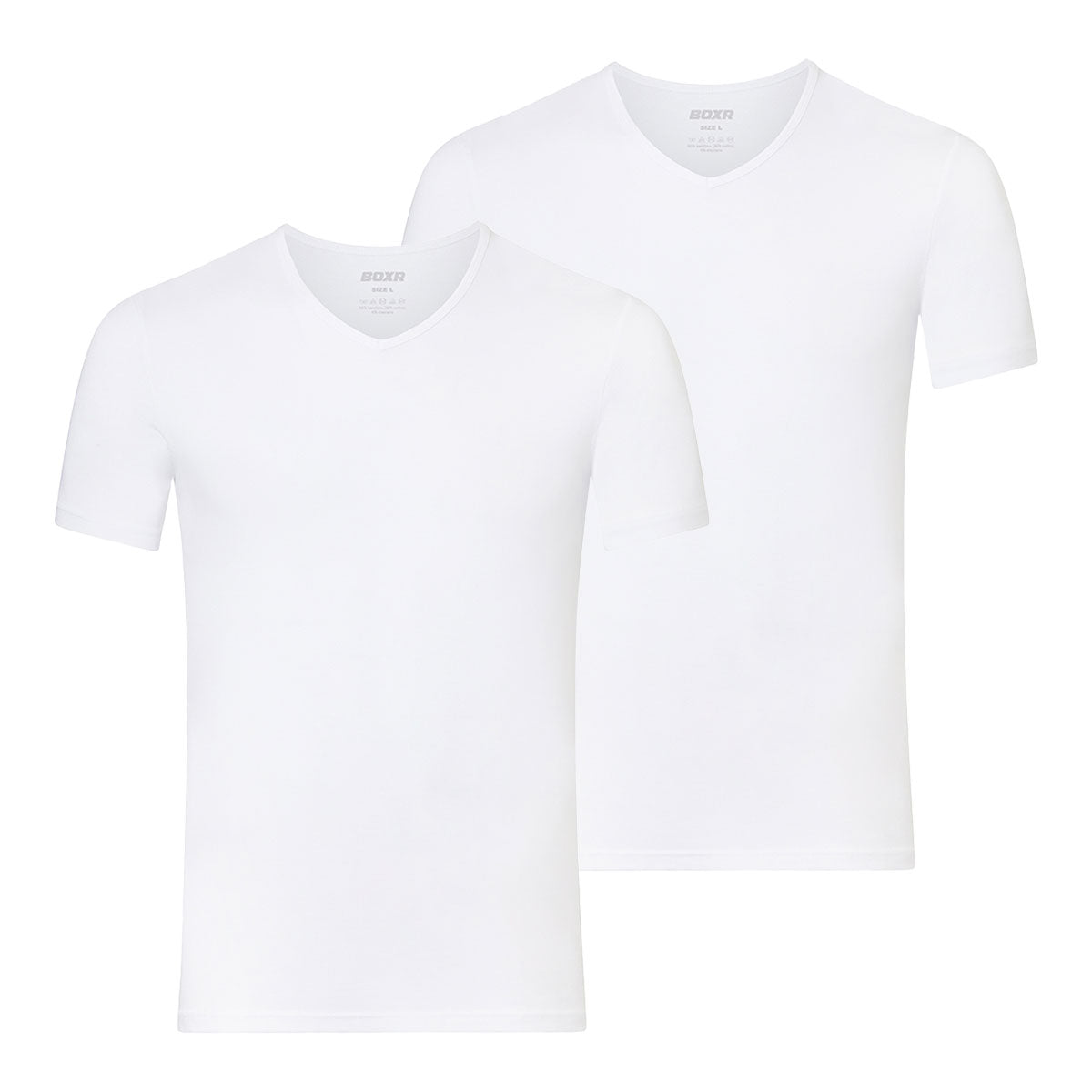 BOXR | Bamboe T-Shirt V-Neck 2-Pack Wit