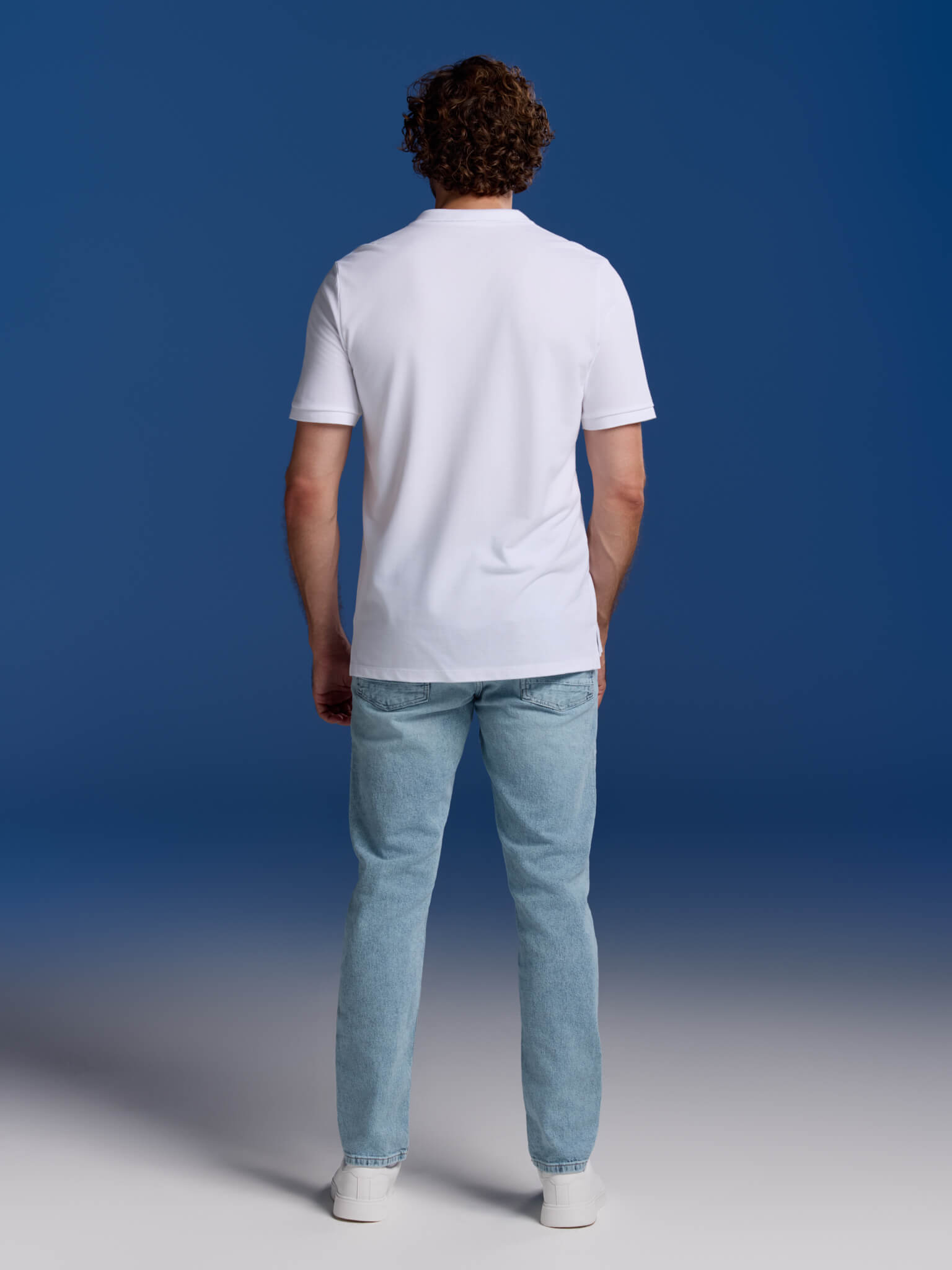 BOXR | Bamboe Polo 2-Pack Lichtblauw Melange & Wit