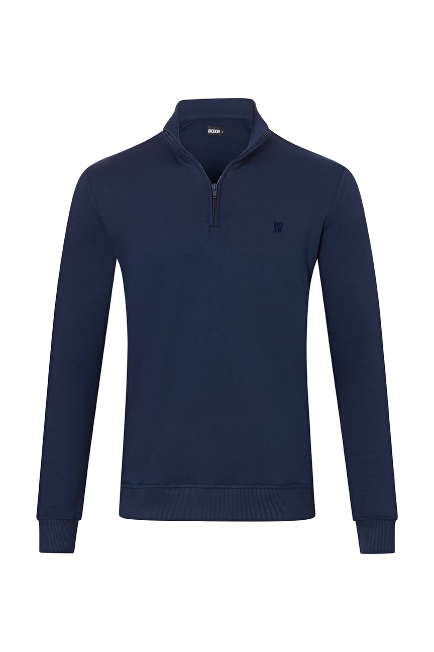 BOXR | Pullover Zipper Marineblauw