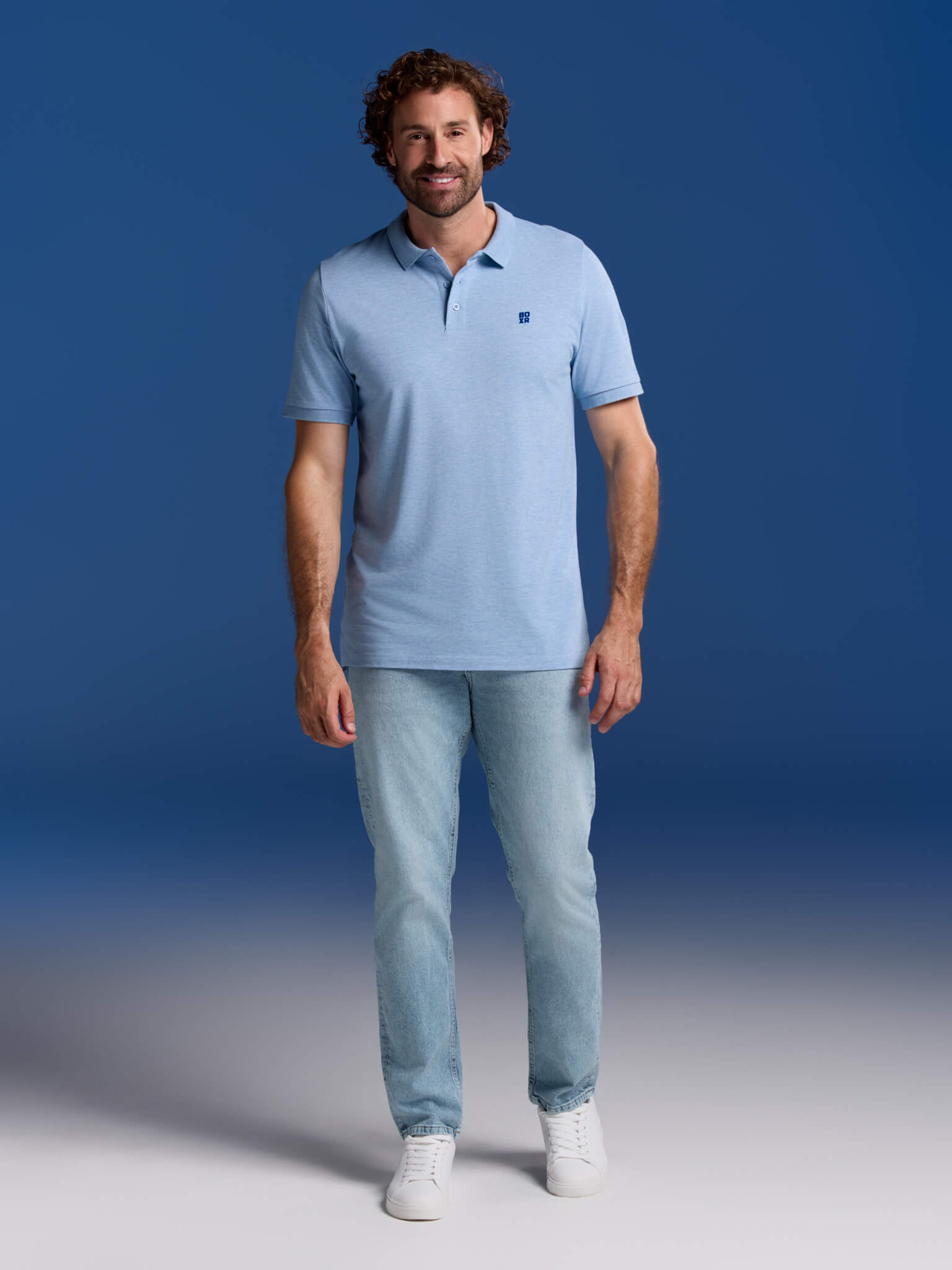 BOXR | Bamboe Polo 2-Pack Marineblauw & Lichtblauw Melange