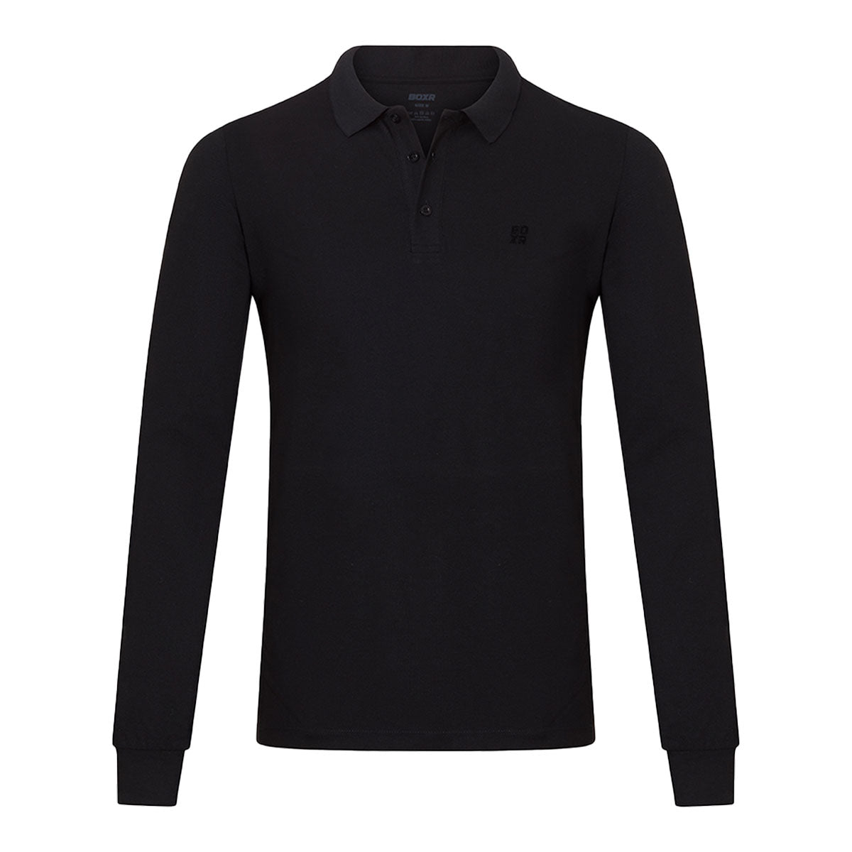 BOXR | Bamboe Longsleeve Polo - Zwart