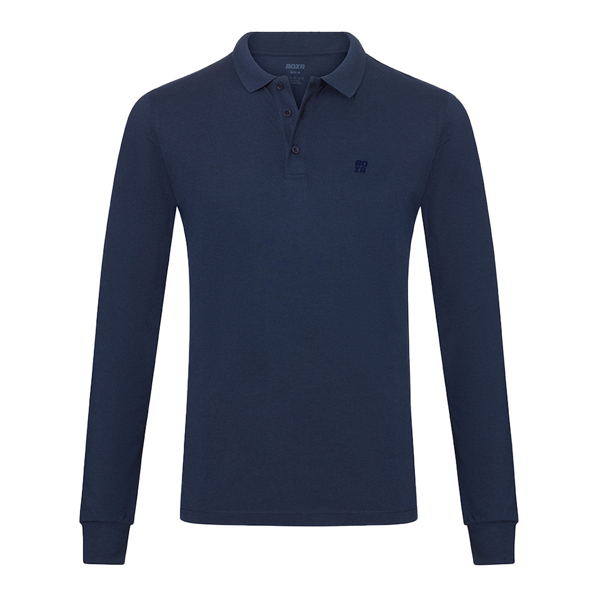 BOXR | Bamboe Longsleeve Polo - Marineblauw