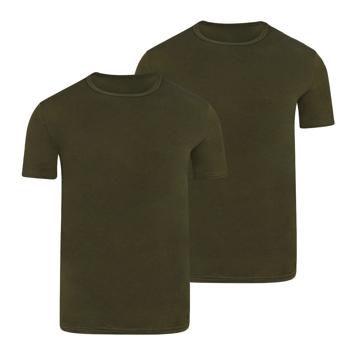 BOXR | Bamboe T-Shirt 2-Pack Olijfgroen