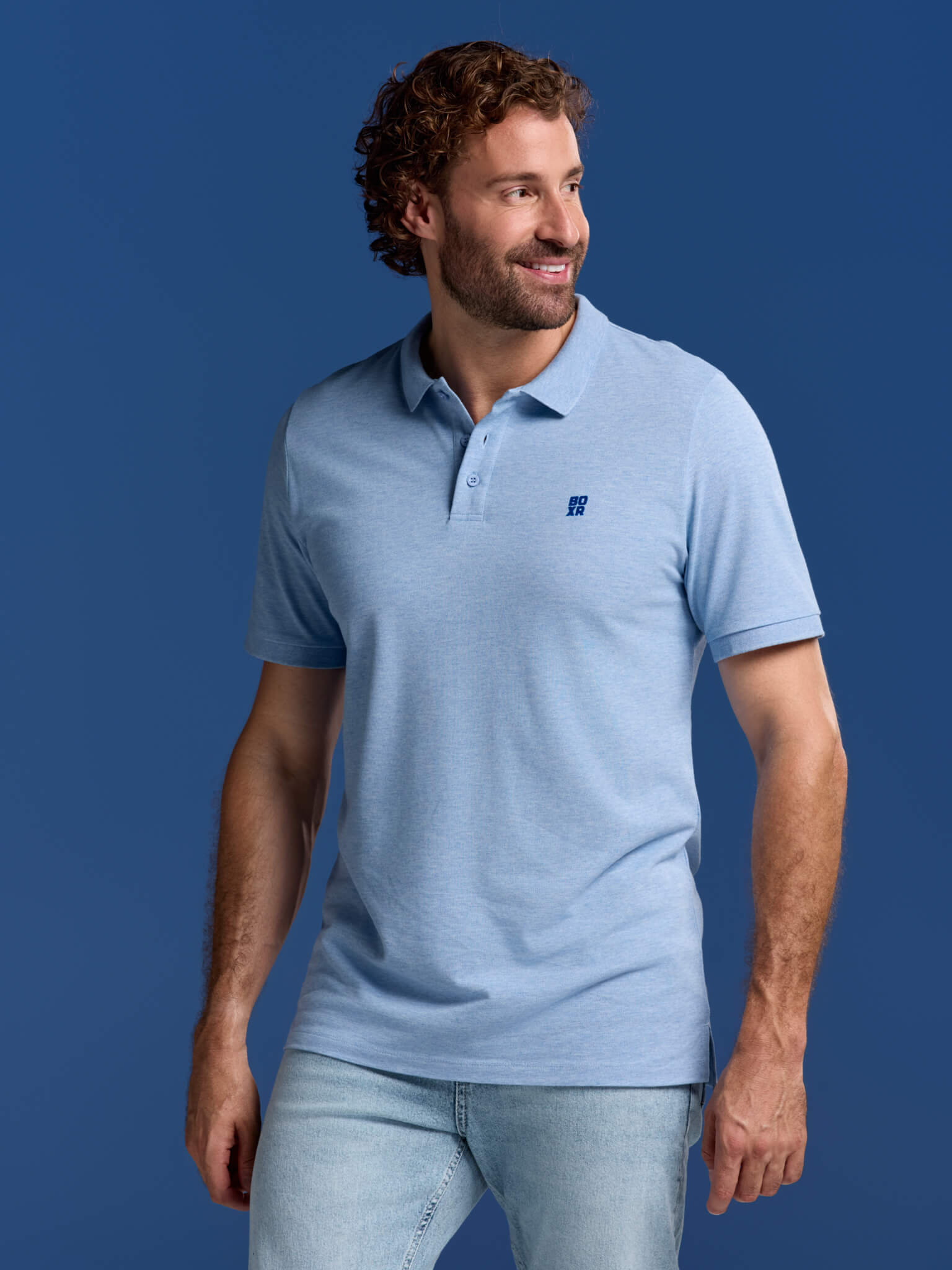 BOXR | Bamboe Polo 2-Pack Marineblauw & Lichtblauw Melange