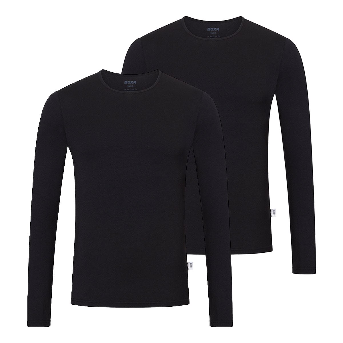 BOXR | Bamboe T-Shirt Longsleeve 2-Pack Zwart