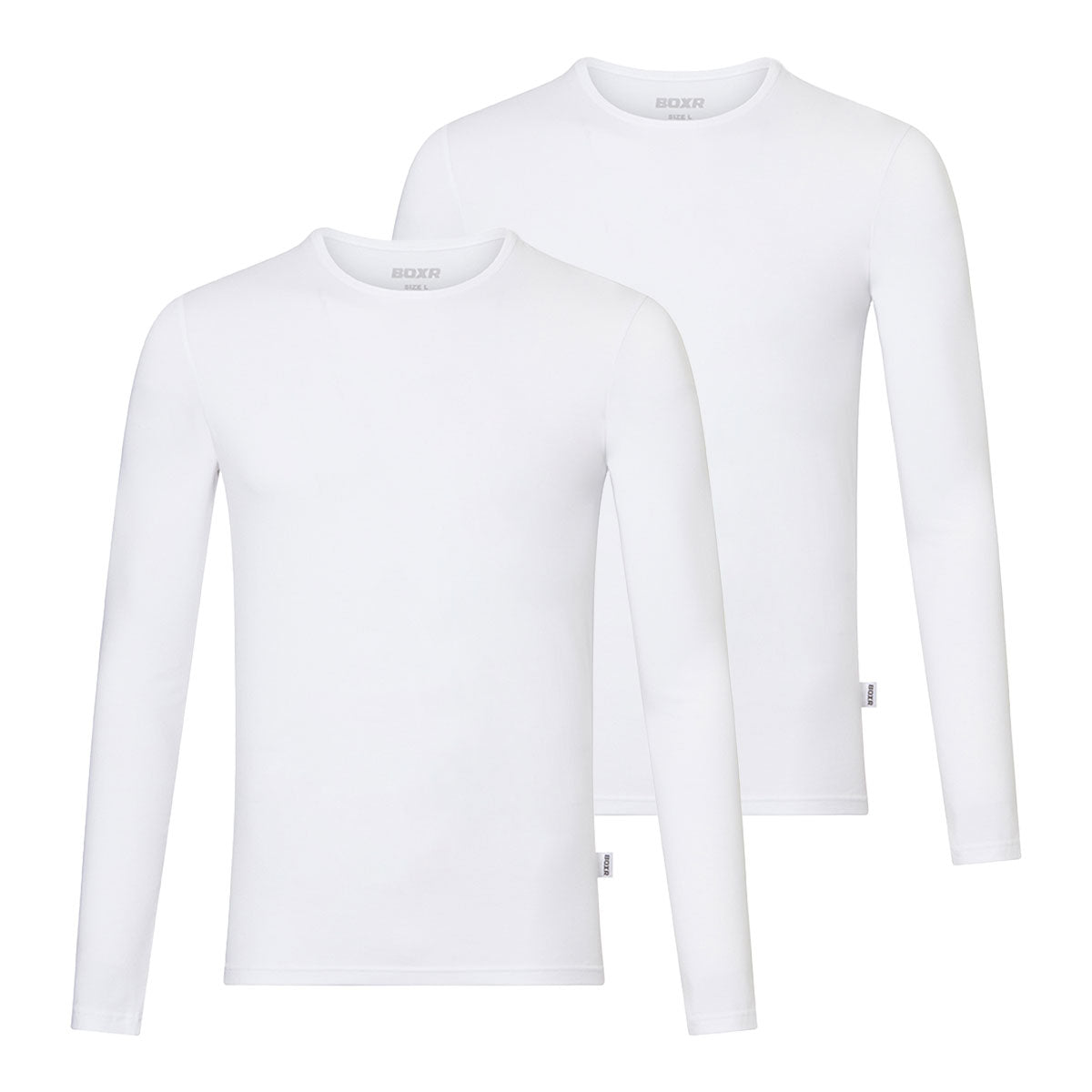 BOXR | Bamboe T-Shirt Longsleeve 2-Pack Wit