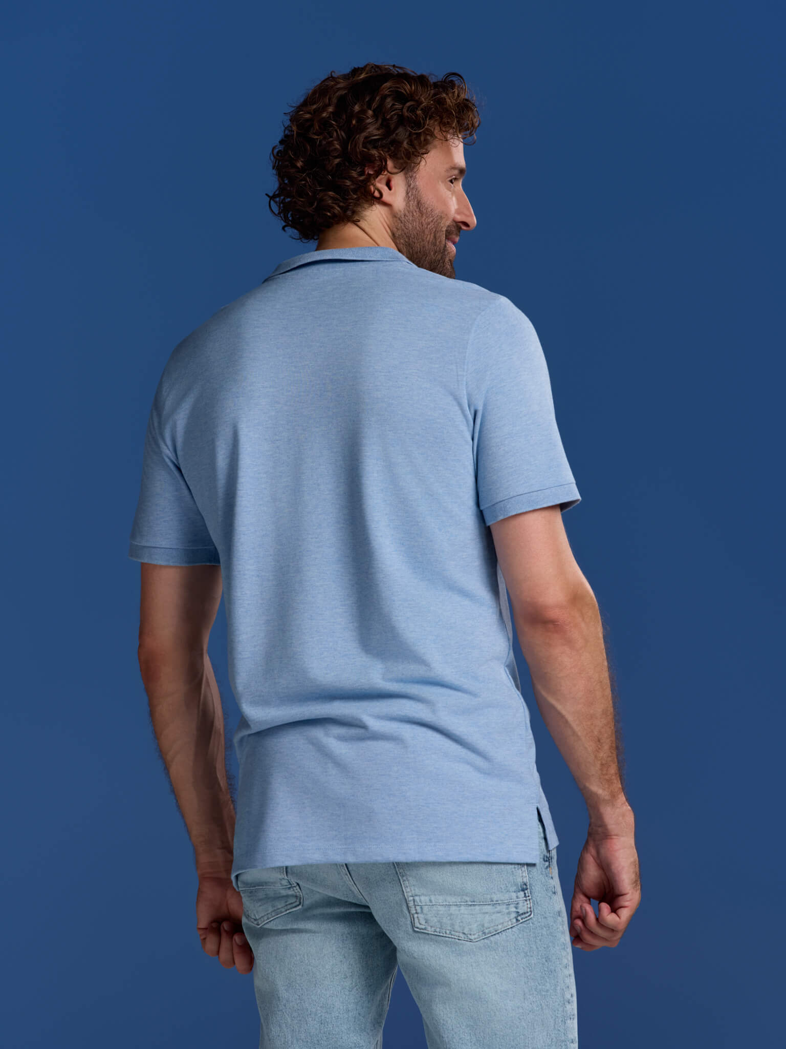 BOXR | Bamboe Polo 2-Pack Lichtblauw Melange