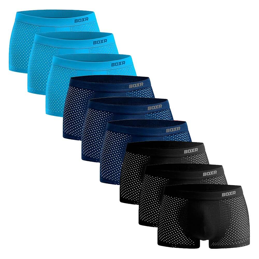 BOXR | Bamboe Boxers 2.0 - 9-Pack - Zomerblauw