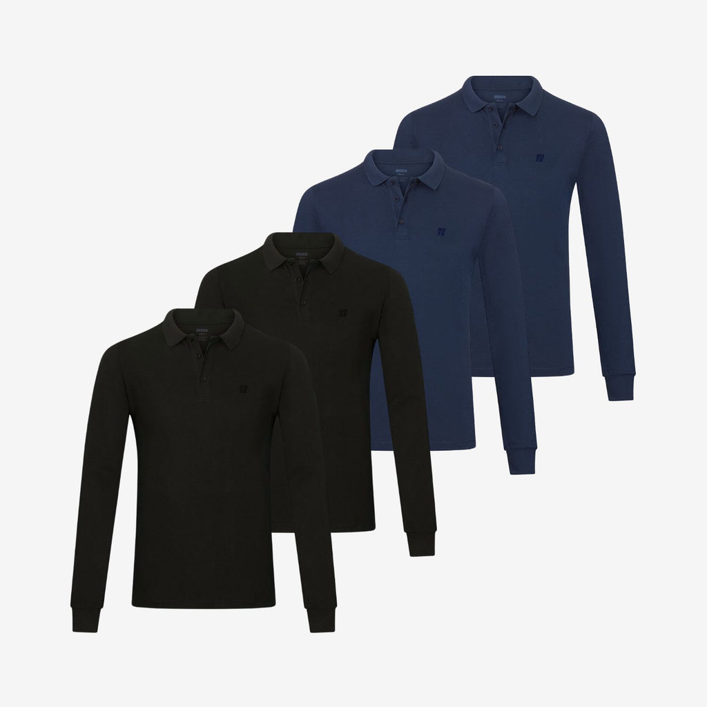 Bamboe Polo's Lange Mouwen 4-pack