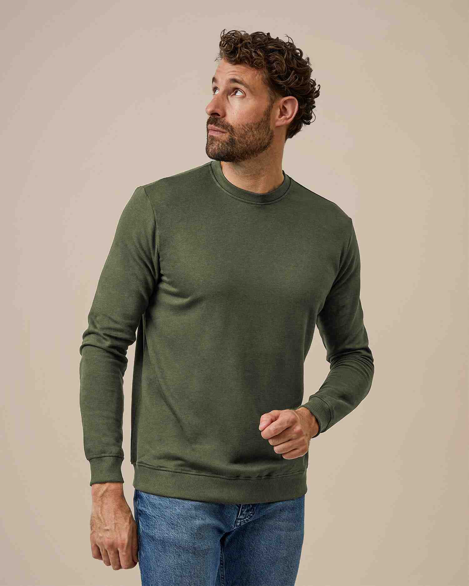 BOXR | Pullover Crew-neck Olijfgroen