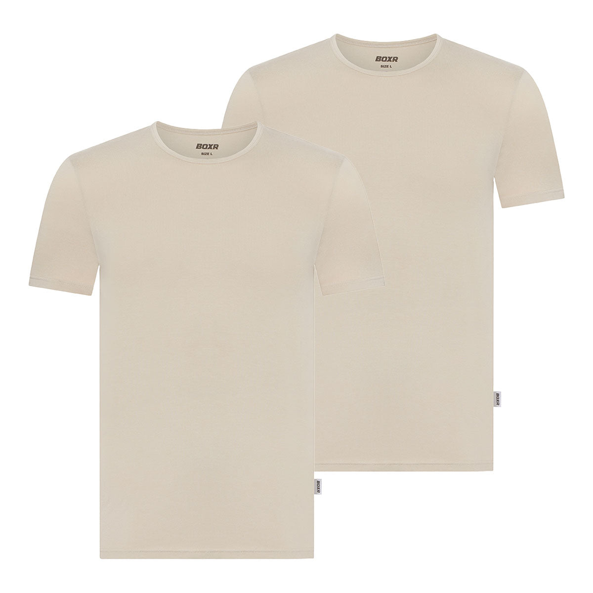 BOXR | Bamboe T-Shirt - 2-Pack - Khaki Beige