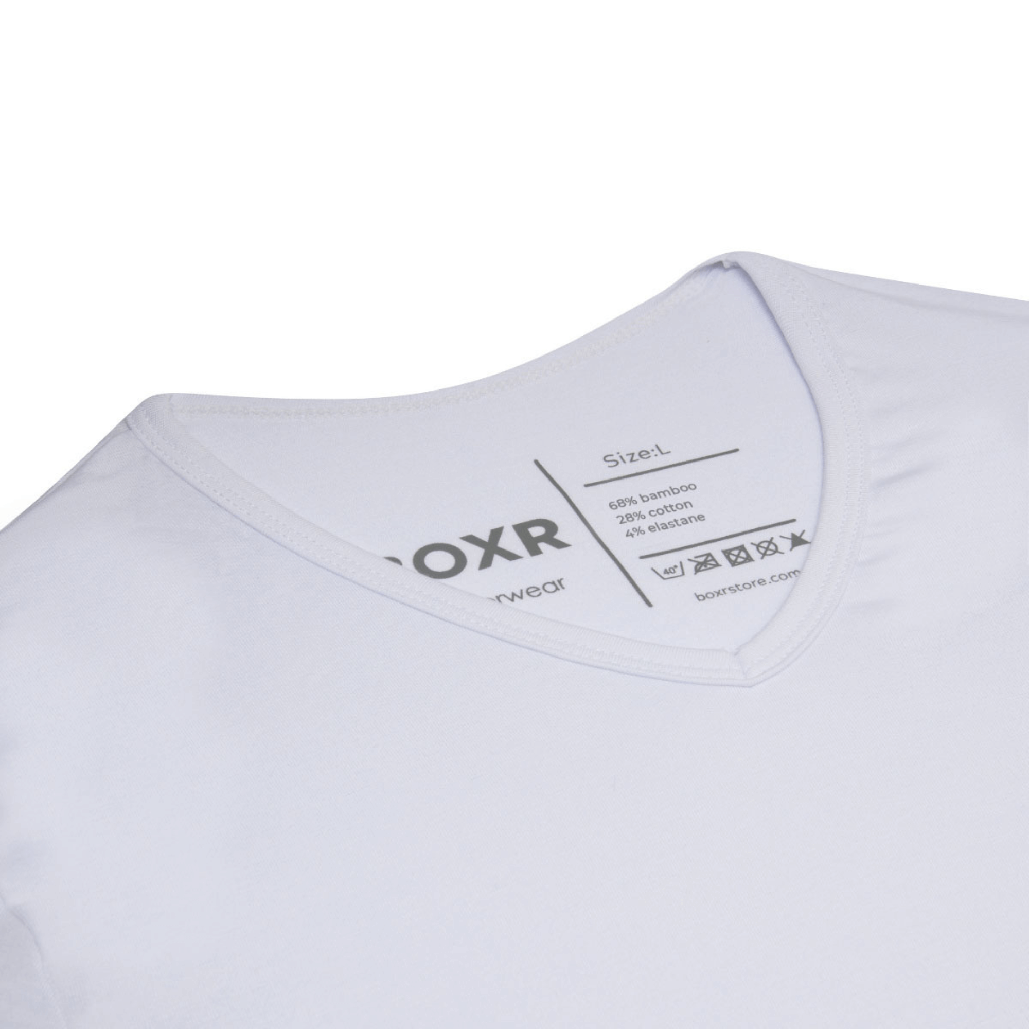 BOXR | Bamboe T-Shirt V-Neck 2-Pack Wit