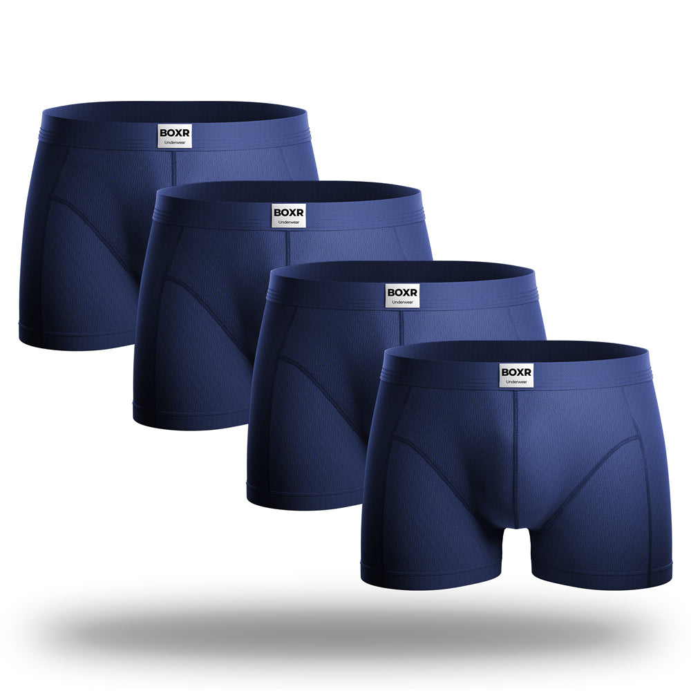 BOXR | The Classic Bamboe Boxers 4-Pack Blauw