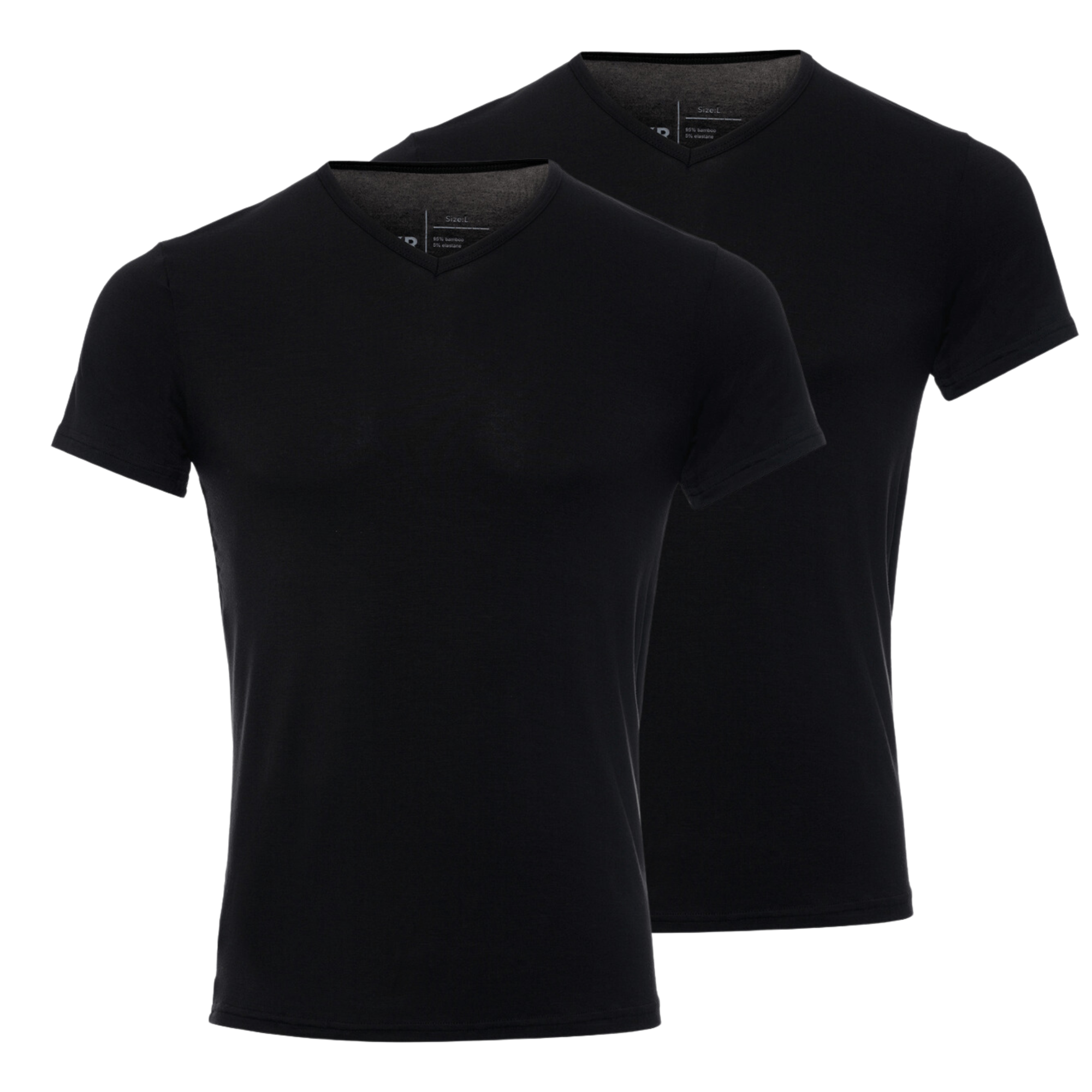 BOXR | Bamboo T-Shirt V-Neck 2-Pack Black