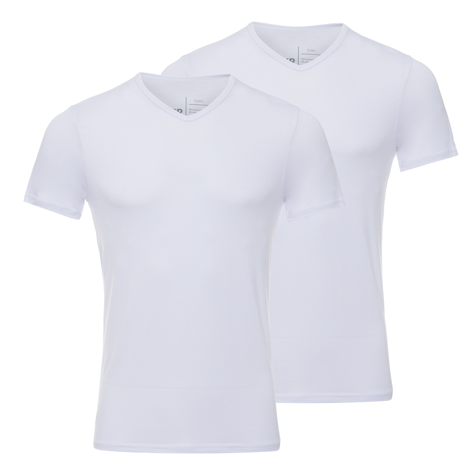 BOXR | Bamboo T-Shirt V-Neck 2-Pack White