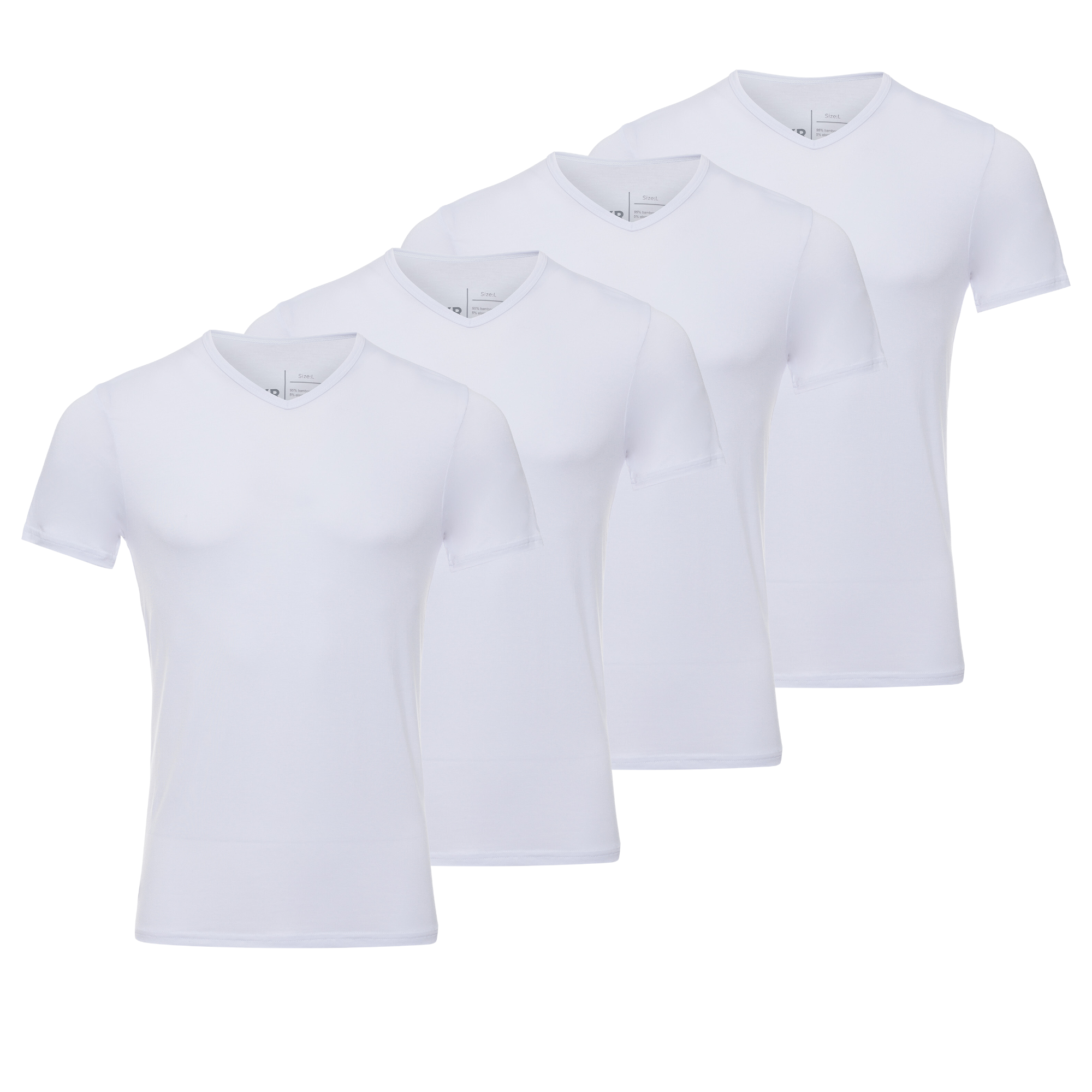 BOXR | Bamboo T-Shirt V-Neck 4-Pack White